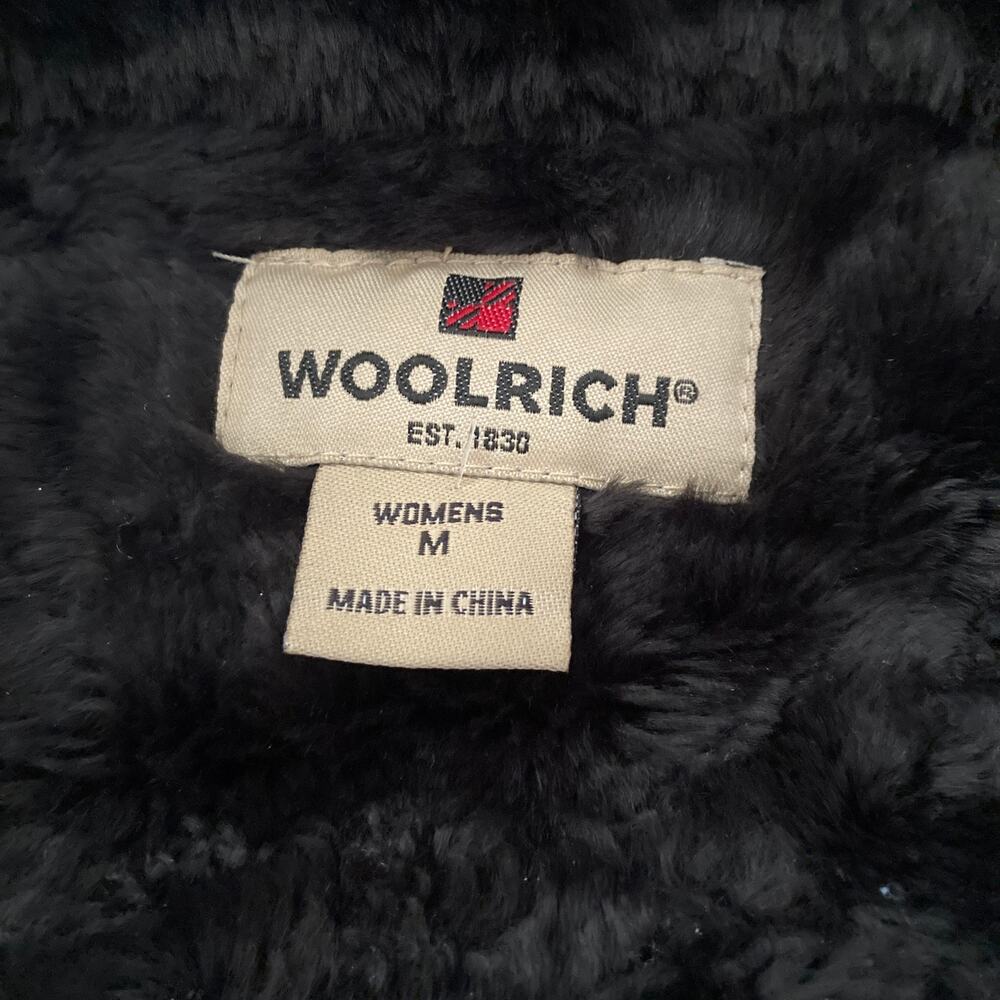 Woolrich Vest Womens Medium Tartan Black Red Plaid Faux Fur Collar - Picture 4 of 11